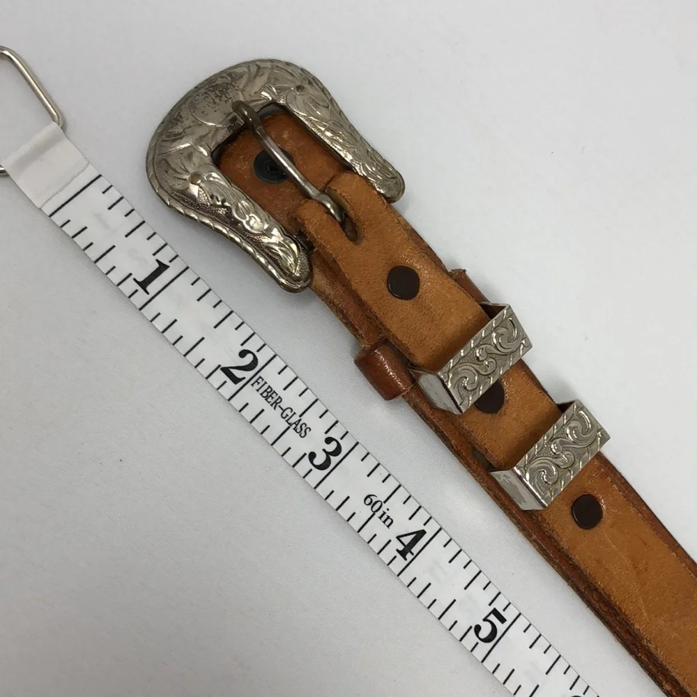 Handcrafted Belt Western Rodeo Tooled Brown Leather